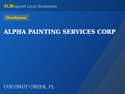 ALPHA PAINTING SERVICES CORP — Handyman in COCONUT CREEK, FL