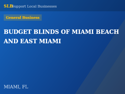 BUDGET BLINDS OF MIAMI BEACH AND EAST MIAMI — General Business in MIAMI, FL