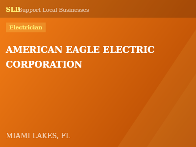 AMERICAN EAGLE ELECTRIC CORPORATION — Electrician in MIAMI LAKES, FL