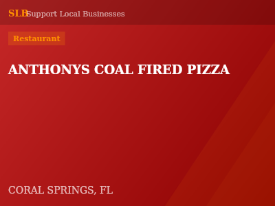 ANTHONYS COAL FIRED PIZZA — Restaurant in CORAL SPRINGS, FL