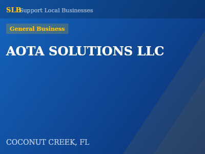 AOTA SOLUTIONS LLC — General Business in COCONUT CREEK, FL