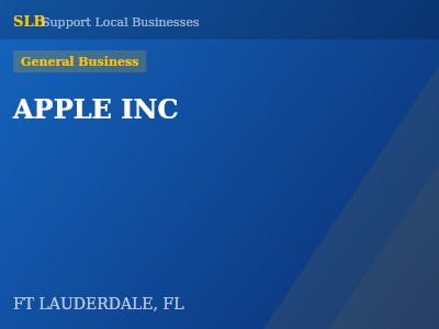 APPLE INC — General Business in FT LAUDERDALE, FL