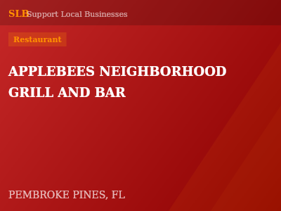 APPLEBEES NEIGHBORHOOD GRILL AND BAR — Restaurant in PEMBROKE PINES, FL