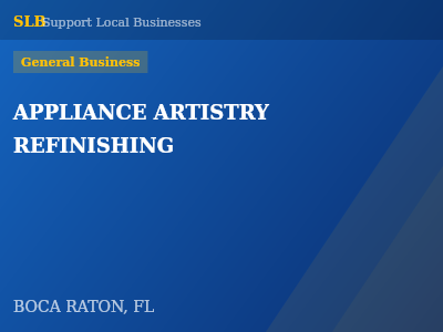 APPLIANCE ARTISTRY REFINISHING — General Business in BOCA RATON, FL