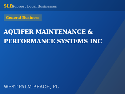 AQUIFER MAINTENANCE & PERFORMANCE SYSTEMS INC — General Business in WEST PALM BEACH, FL