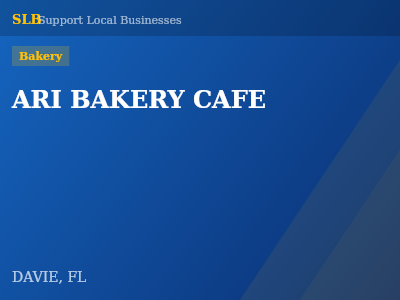 ARI BAKERY CAFE — Bakery in DAVIE, FL