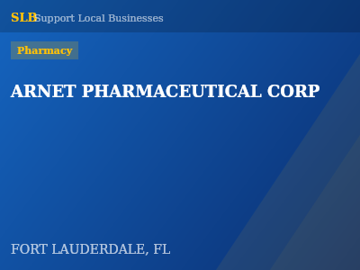 ARNET PHARMACEUTICAL CORP — Pharmacy in FORT LAUDERDALE, FL