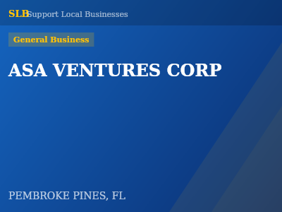 ASA VENTURES CORP — General Business in PEMBROKE PINES, FL