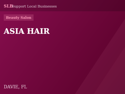 ASIA HAIR — Beauty Salon in DAVIE, FL