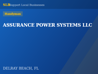ASSURANCE POWER SYSTEMS LLC — Handyman in DELRAY BEACH, FL