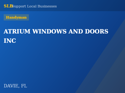 ATRIUM WINDOWS AND DOORS INC — Handyman in DAVIE, FL
