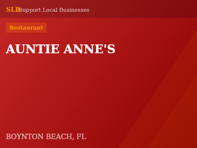 AUNTIE ANNE'S — Restaurant in BOYNTON BEACH, FL