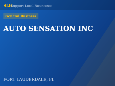 AUTO SENSATION INC — General Business in FORT LAUDERDALE, FL