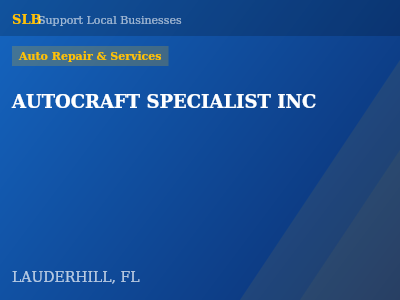 AUTOCRAFT SPECIALIST INC — Auto Repair & Services in LAUDERHILL, FL