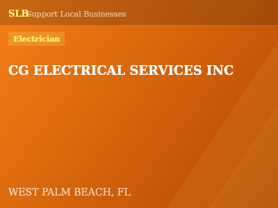 CG ELECTRICAL SERVICES INC — Electrician in WEST PALM BEACH, FL