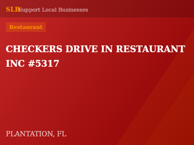 CHECKERS DRIVE IN RESTAURANT INC #5317 — Restaurant in PLANTATION, FL