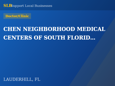 CHEN NEIGHBORHOOD MEDICAL CENTERS OF SOUTH FLORIDA LLC — Doctor/Clinic in LAUDERHILL, FL