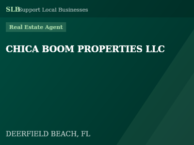 CHICA BOOM PROPERTIES LLC — Real Estate Agent in DEERFIELD BEACH, FL
