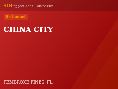 CHINA CITY — Restaurant in PEMBROKE PINES, FL