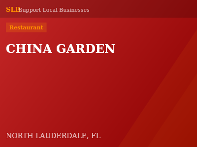 CHINA GARDEN — Restaurant in NORTH LAUDERDALE, FL