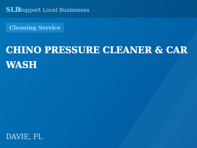 CHINO PRESSURE CLEANER & CAR WASH — Cleaning Service in DAVIE, FL