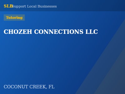 CHOZEH CONNECTIONS LLC — Tutoring in COCONUT CREEK, FL