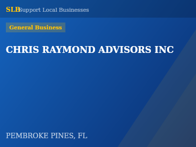 CHRIS RAYMOND ADVISORS INC — General Business in PEMBROKE PINES, FL
