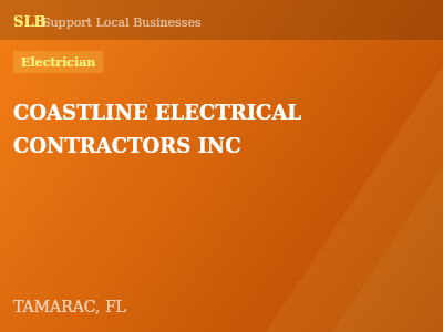 COASTLINE ELECTRICAL CONTRACTORS INC — Electrician in TAMARAC, FL