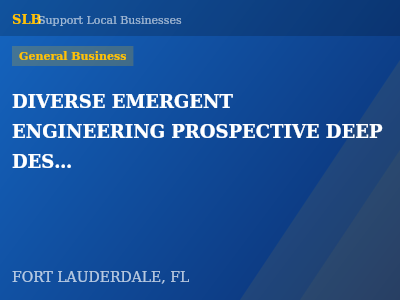 DIVERSE EMERGENT ENGINEERING PROSPECTIVE DEEP DESIGNS LLC — General Business in FORT LAUDERDALE, FL