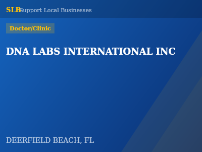 DNA LABS INTERNATIONAL INC — Doctor/Clinic in DEERFIELD BEACH, FL