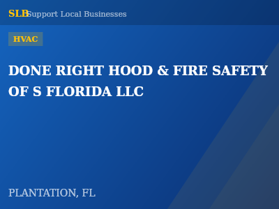 DONE RIGHT HOOD & FIRE SAFETY OF S FLORIDA LLC — HVAC in PLANTATION, FL