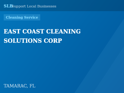 EAST COAST CLEANING SOLUTIONS CORP — Cleaning Service in TAMARAC, FL