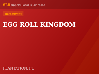 EGG ROLL KINGDOM — Restaurant in PLANTATION, FL