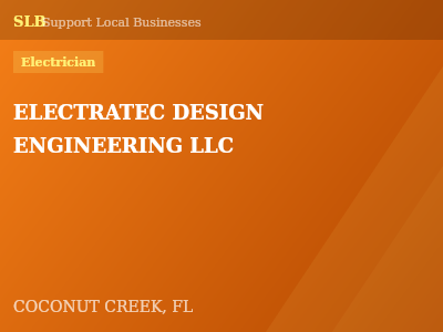 ELECTRATEC DESIGN ENGINEERING LLC — Electrician in COCONUT CREEK, FL