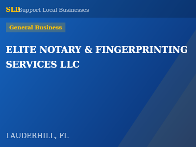 ELITE NOTARY & FINGERPRINTING SERVICES LLC — General Business in LAUDERHILL, FL