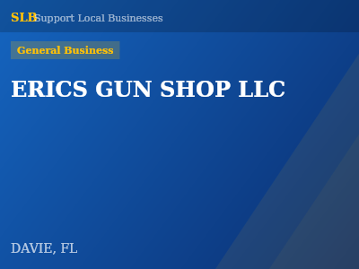 ERICS GUN SHOP LLC — General Business in DAVIE, FL