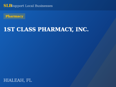 1ST CLASS PHARMACY, INC. — Pharmacy in HIALEAH, FL