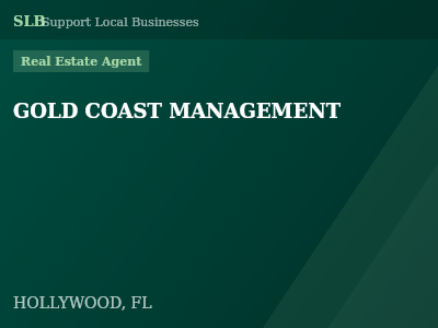 GOLD COAST MANAGEMENT — Real Estate Agent in HOLLYWOOD, FL
