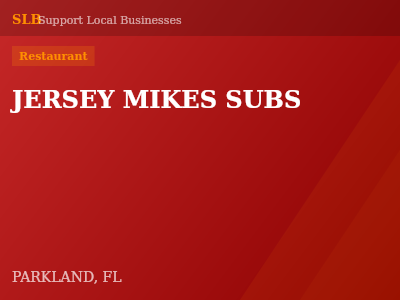 JERSEY MIKES SUBS — Restaurant in PARKLAND, FL