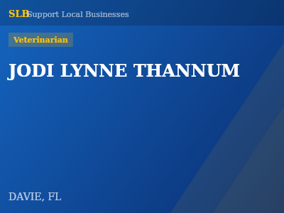 JODI LYNNE THANNUM — Veterinarian in DAVIE, FL
