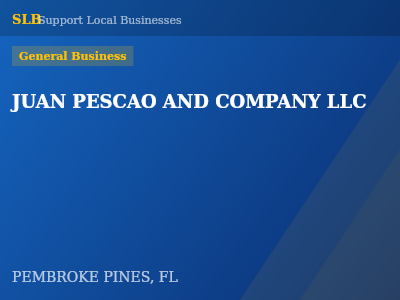JUAN PESCAO AND COMPANY LLC — General Business in PEMBROKE PINES, FL