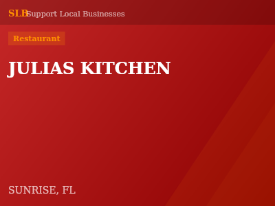 JULIAS KITCHEN — Restaurant in SUNRISE, FL