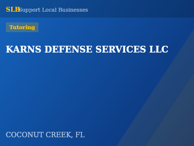 KARNS DEFENSE SERVICES LLC — Tutoring in COCONUT CREEK, FL