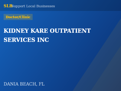 KIDNEY KARE OUTPATIENT SERVICES INC — Doctor/Clinic in DANIA BEACH, FL