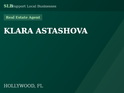 KLARA ASTASHOVA — Real Estate Agent in HOLLYWOOD, FL