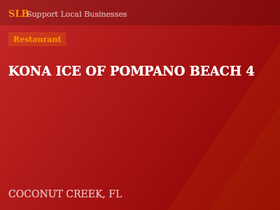 KONA ICE OF POMPANO BEACH 4 — Restaurant in COCONUT CREEK, FL