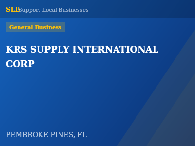 KRS SUPPLY INTERNATIONAL CORP — General Business in PEMBROKE PINES, FL