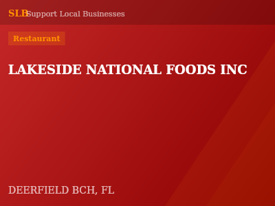LAKESIDE NATIONAL FOODS INC — Restaurant in DEERFIELD BCH, FL
