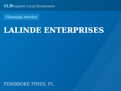 LALINDE ENTERPRISES — Cleaning Service in PEMBROKE PINES, FL