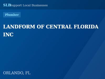 LANDFORM OF CENTRAL FLORIDA INC — Plumber in ORLANDO, FL